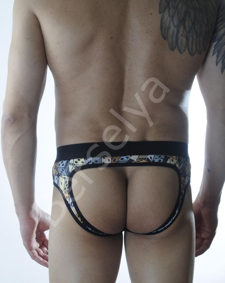 Erkek Fantezi Zar Desenli Jockstrap
