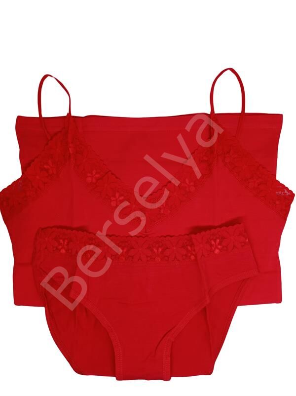 2044 Dantelli İp Askılı Bikini Tk