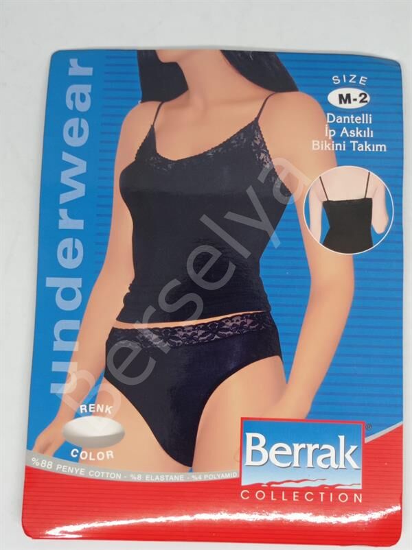 2044 Dantelli İp Askılı Bikini Tk