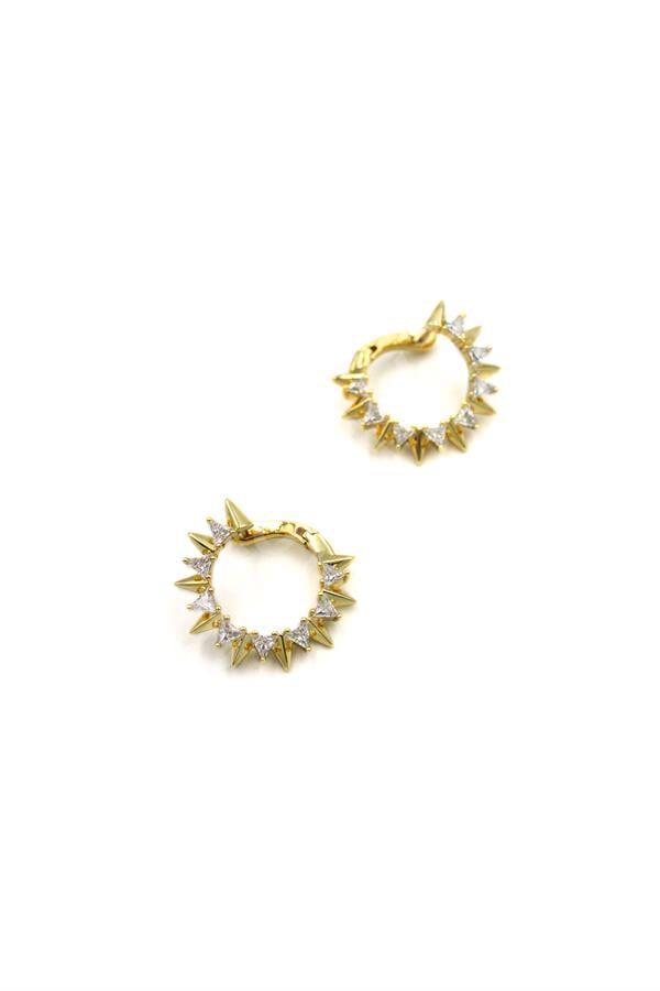 Taşlı Küpe - Altın