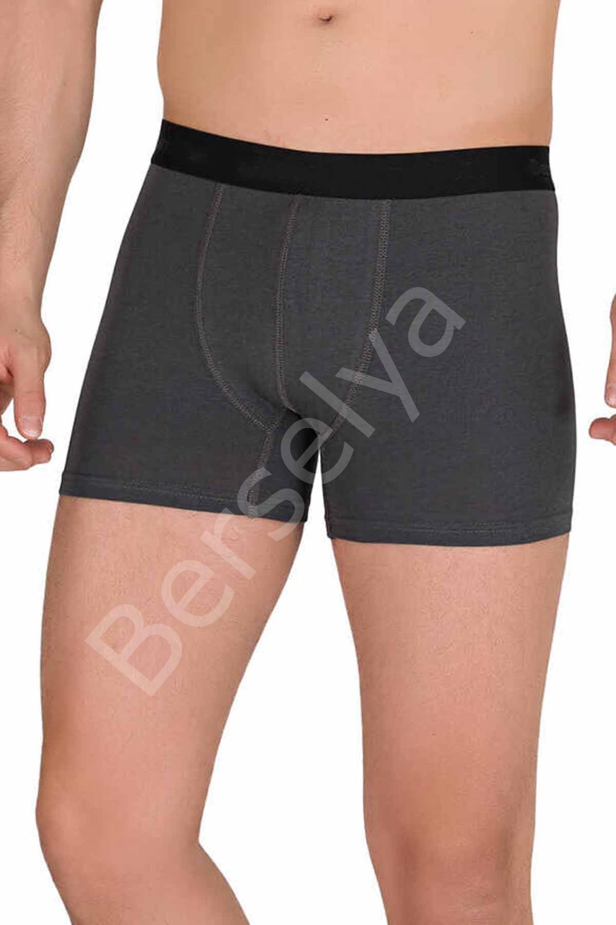 Pamuk Modal Likralı Esnek Erkek Boxer Füme 4476B XL