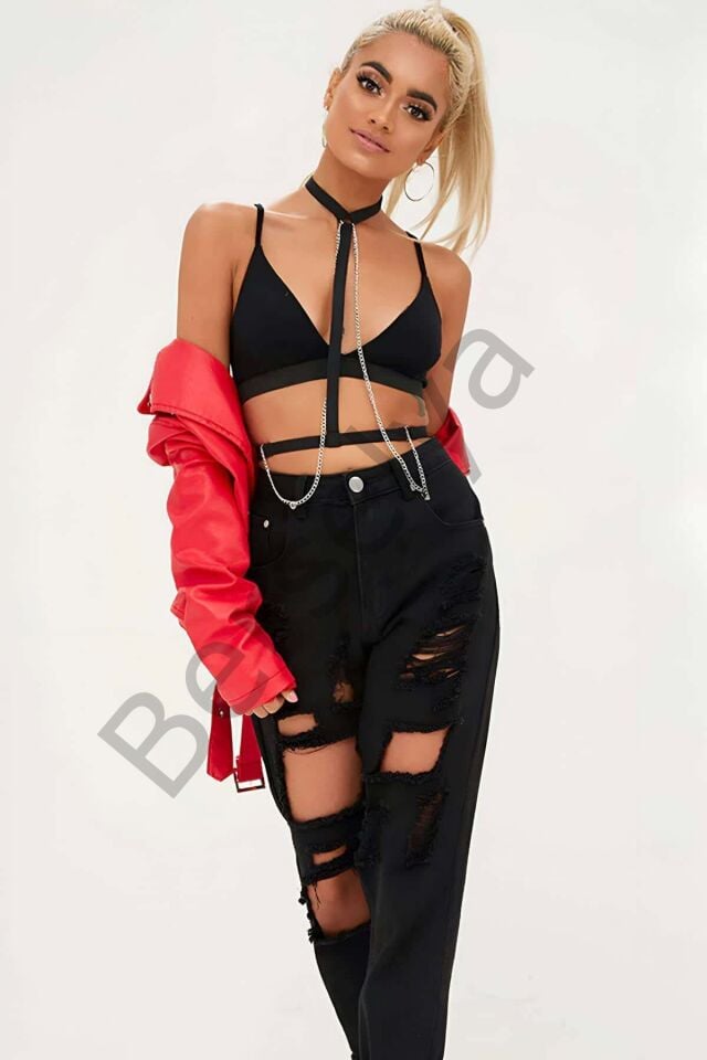 Boyundan Bağlı Zincir Detaylı Harness - Brf41