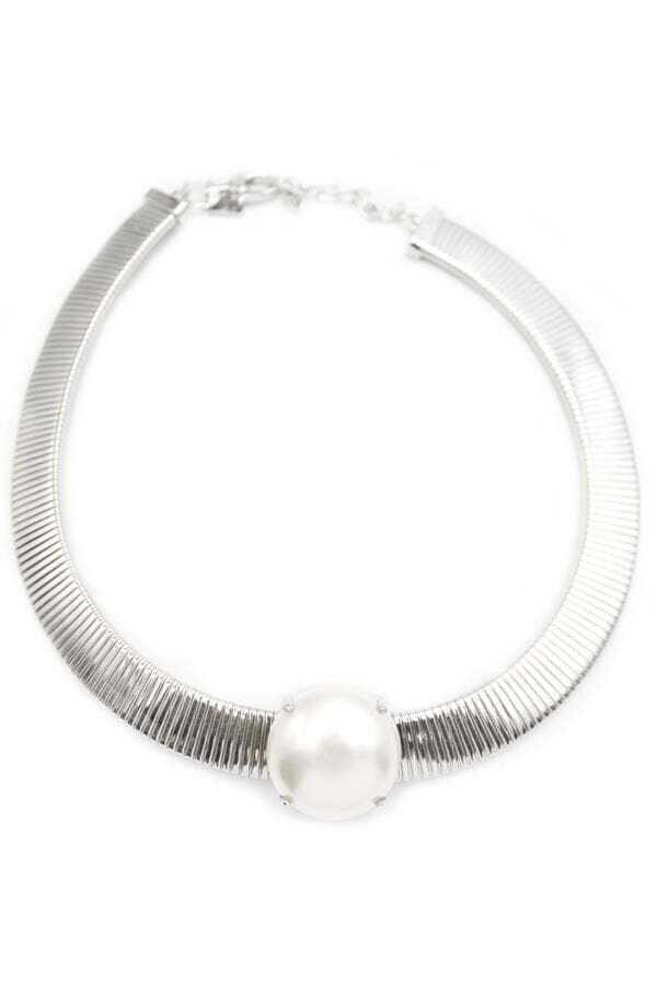 İncili Tasma Kolye - Gümüş