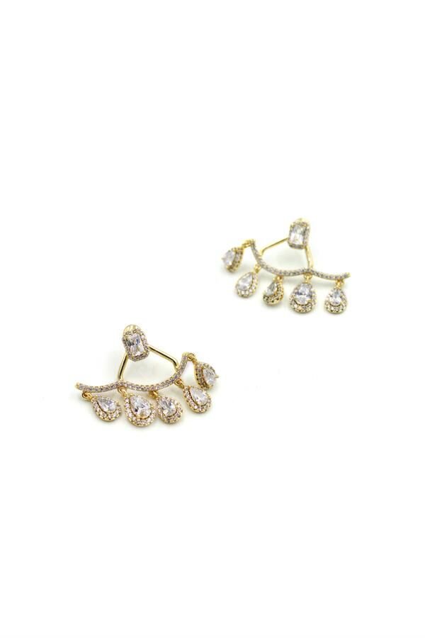 Damla Taşlı Küpe - Altın