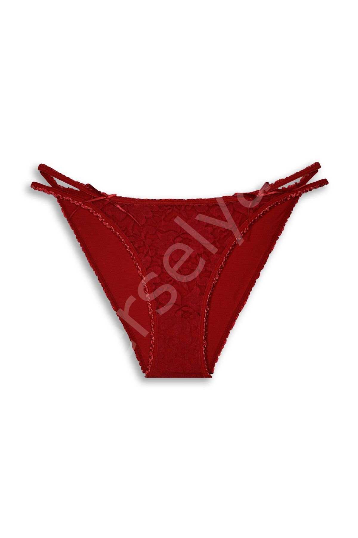 Gümüş Kırmızı Bikini Dantelli Külot 5001k