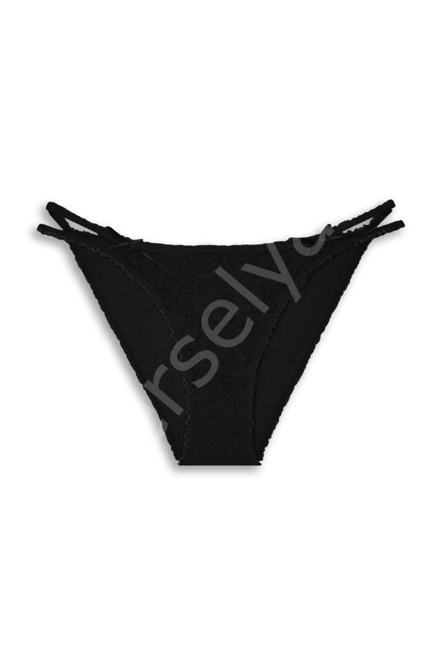 Gümüş Siyah Bikini Dantelli Külot 5001s