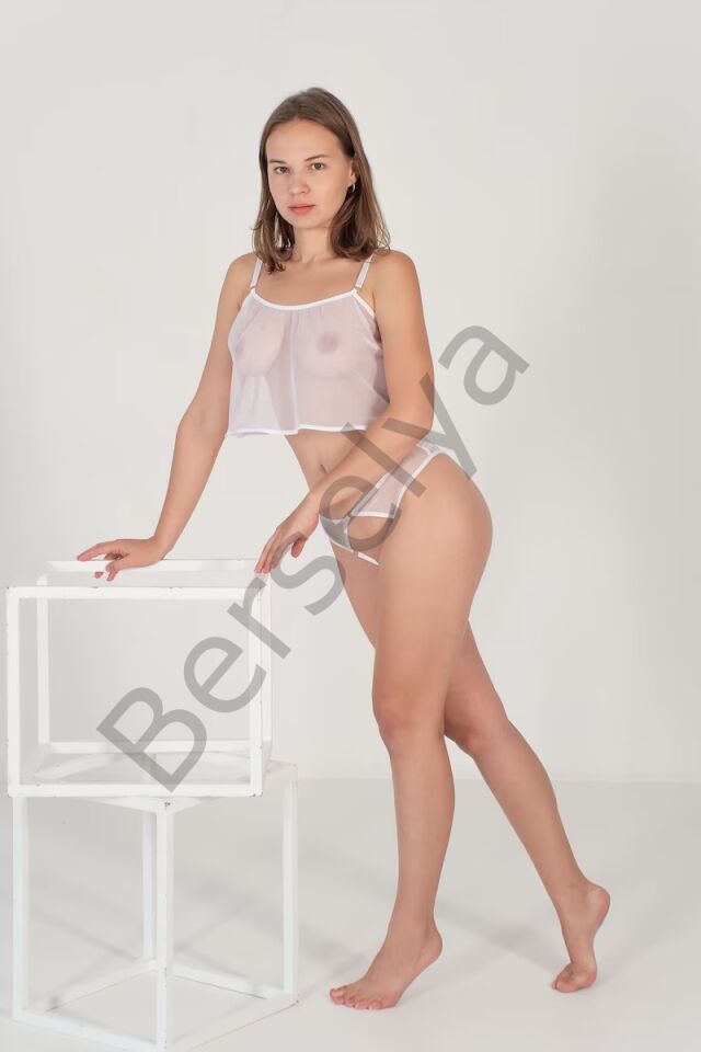 Özel Bölgesi Açık Beyaz Tül Fantezi Sütyen Takımı Brf1294