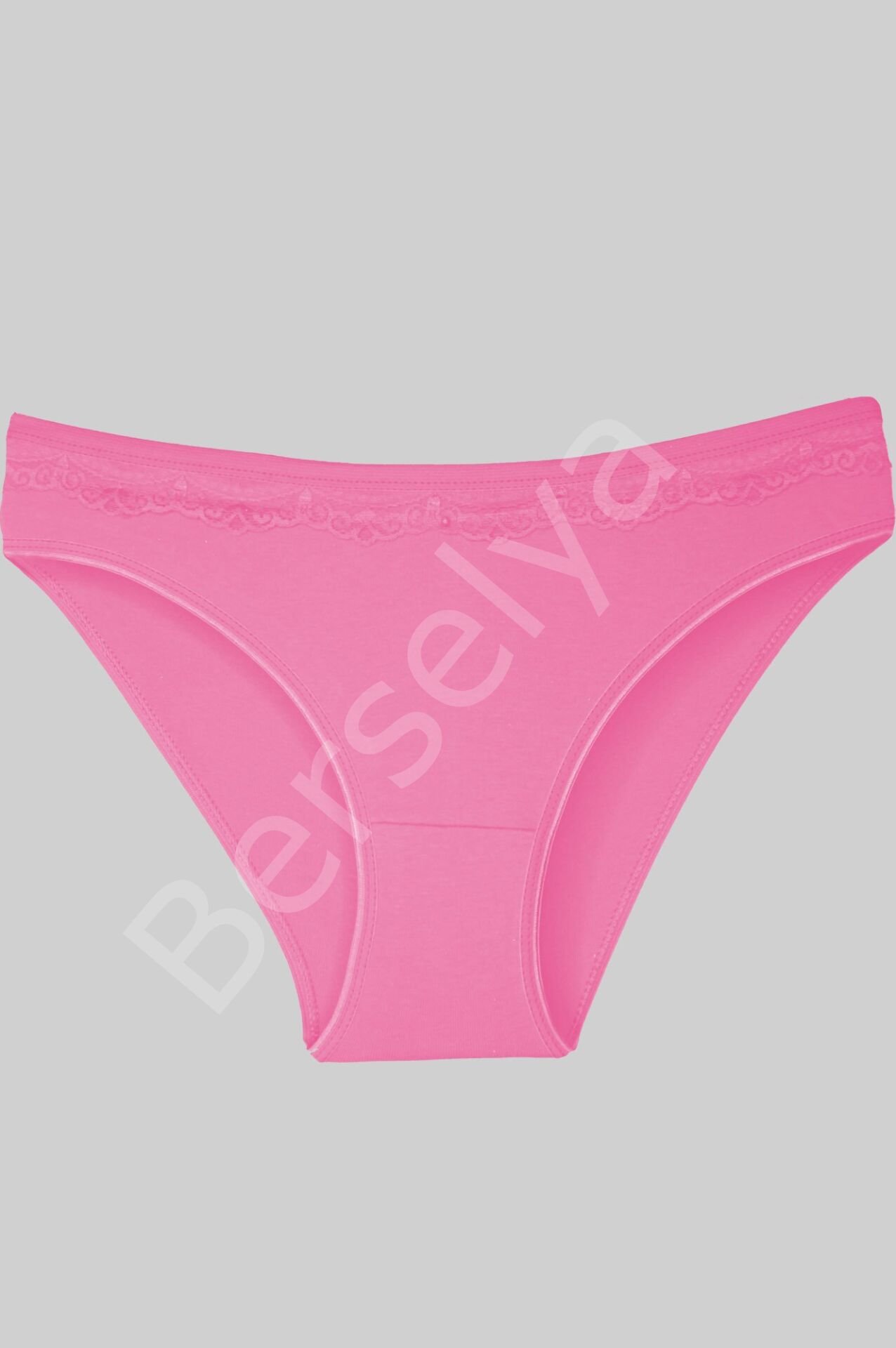 Gümüş Açık Pembe Üstü Dantelli Slip Bayan Külot Brf621