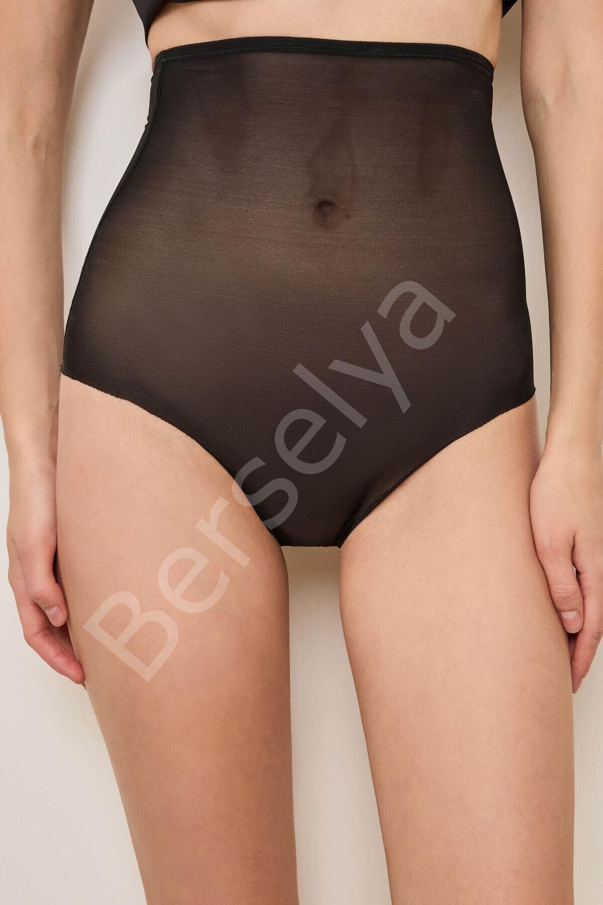 Yüksek Bel Sıkılaştırıcı Siyah Külot Korse