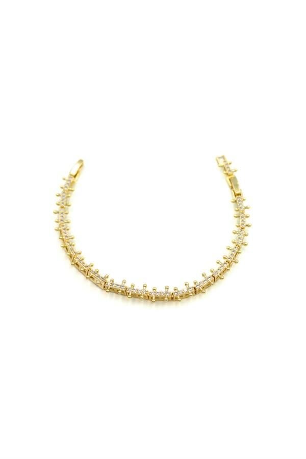 Taşlı VİP Bileklik - Altın