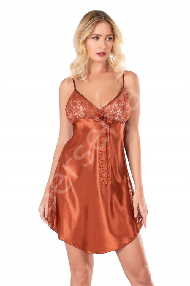 Tarçın Saten Gecelik