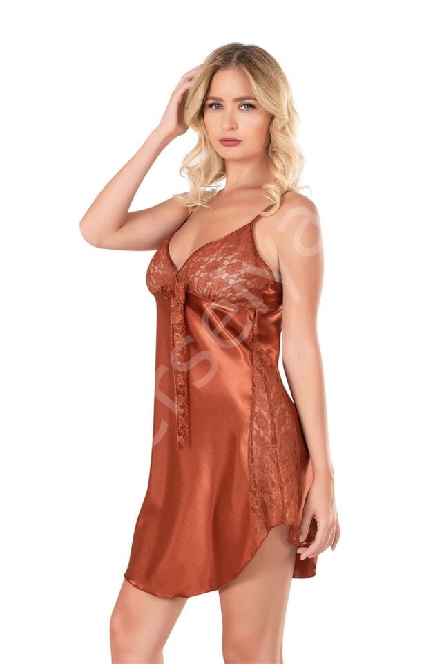 Tarçın Saten Gecelik