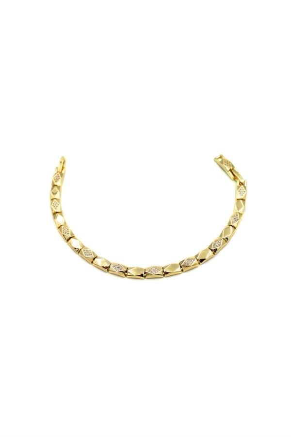 Taşlı VİP Bileklik - Altın