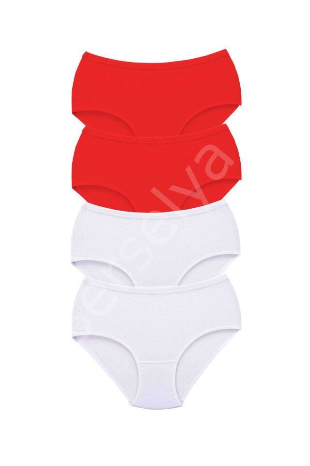 4 Adet Tutku Kadın Yüksek Bel Bato Kalın Lastik Külot S7