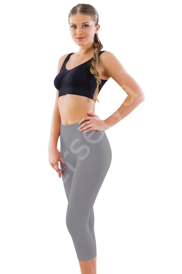 Gri Mı Emay 7600 Likralı Kapri Tayt