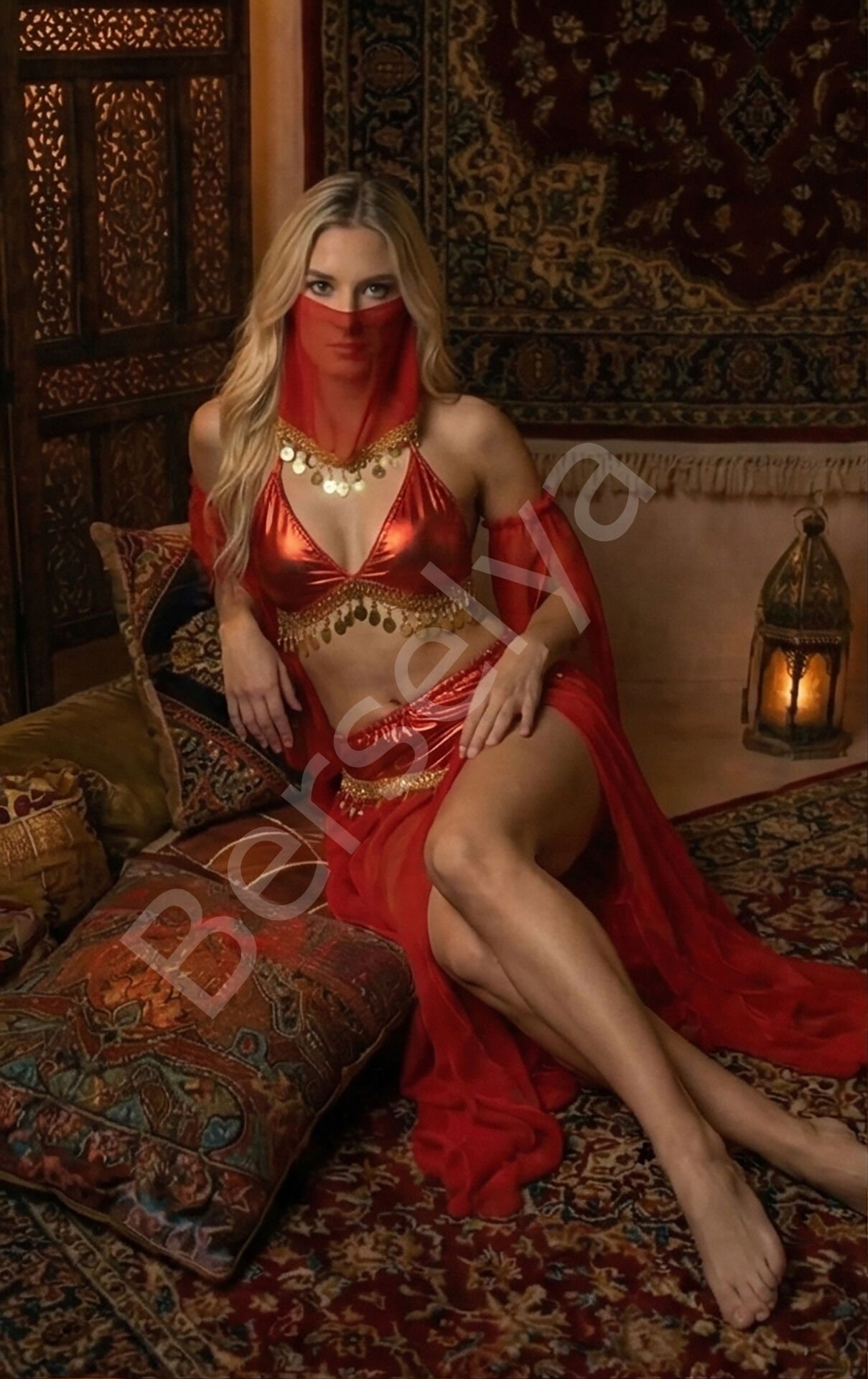 Kadı Kaliteli Peçeli Seksi Dansöz Kostümü Erotik Çekici Çengi Fantezi Oryantal Asena Kıyafeti