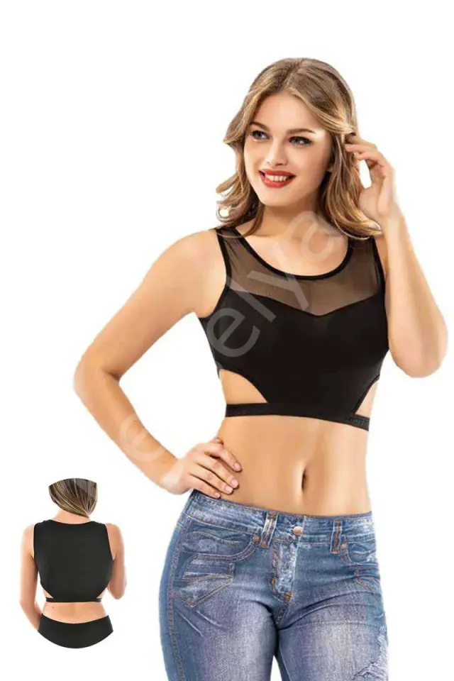 Kota 3 Adet Dantelli Çapraz İpli Tül Model Büstiyer