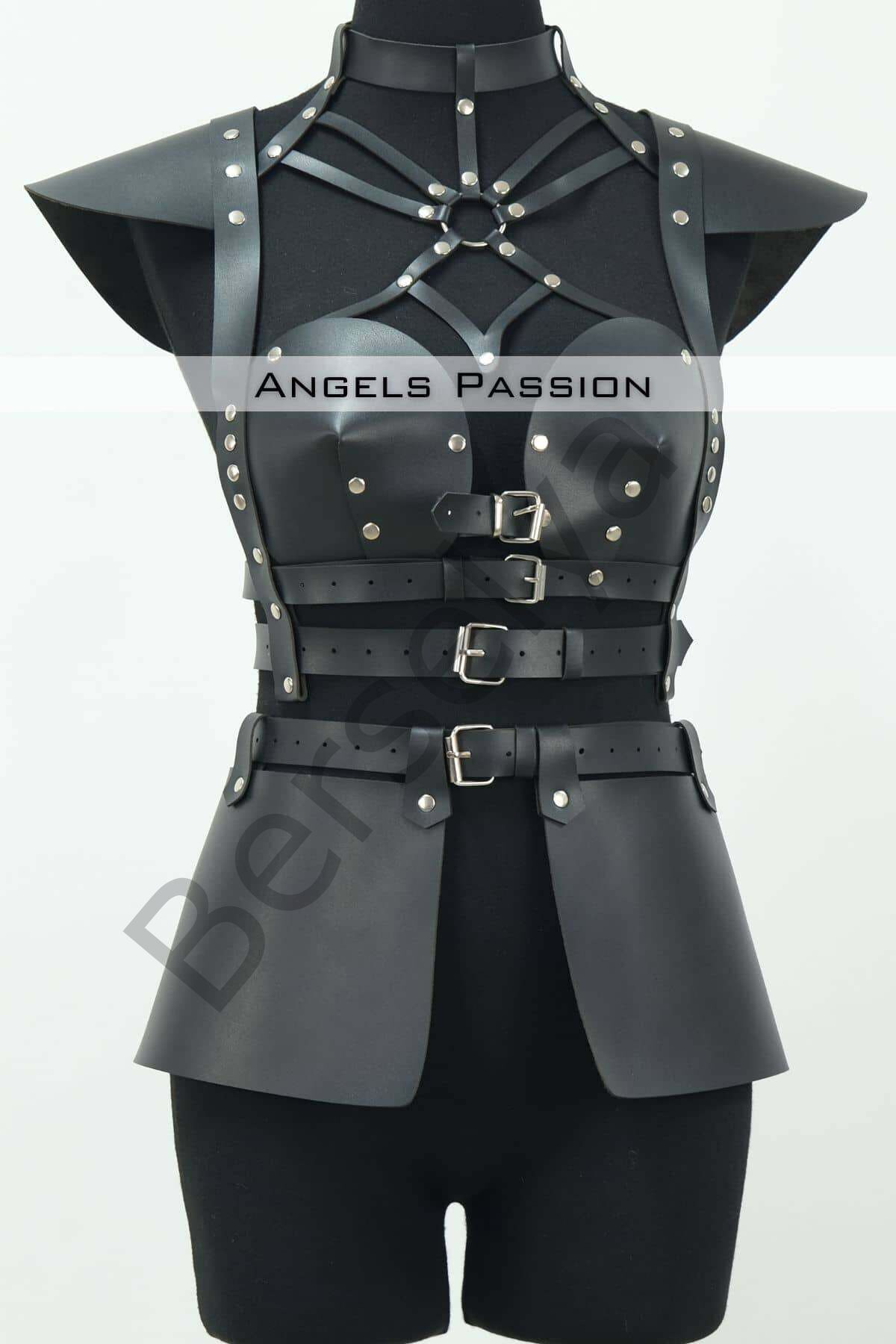 Deri Elbise Harness, Deri Etek Ve Göğüs Elbise - Brf1371
