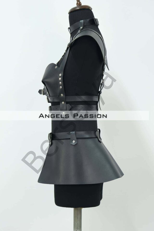 Deri Elbise Harness, Deri Etek Ve Göğüs Elbise - Brf1371