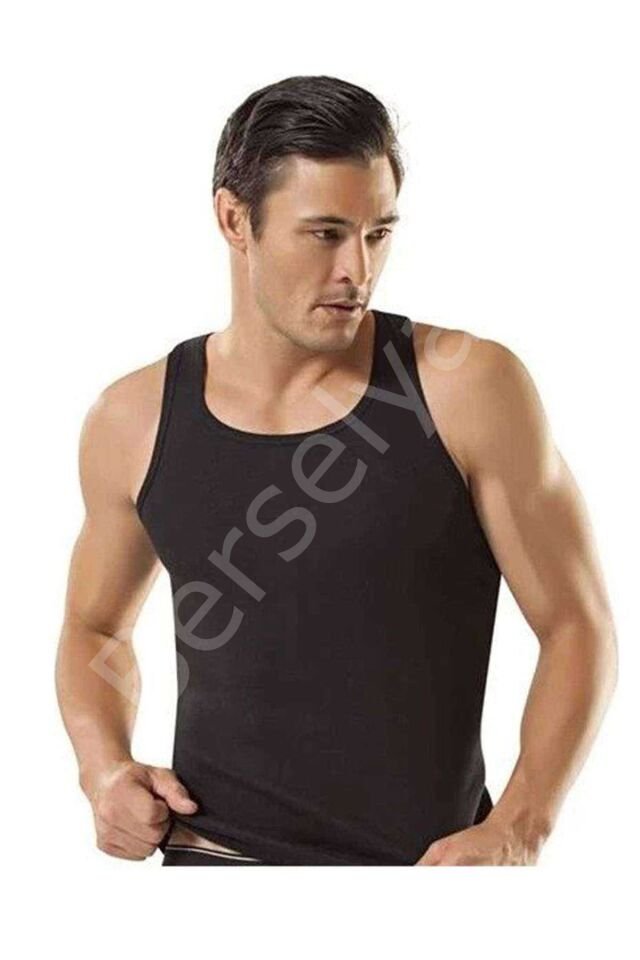 3 adet Tutku Ribana Spor Erkek Siyah Atlet 0118 XL