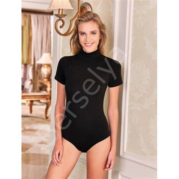 Berrak 2054 Likralı Balıkçı Yaka Yarım Kol Çıtçıtlı Body