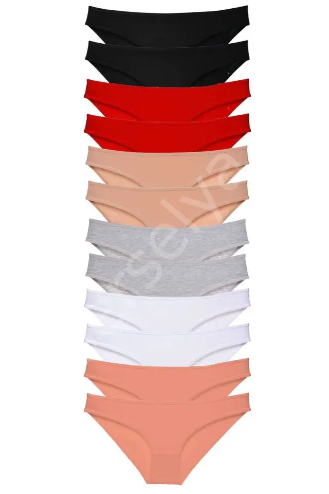 12 Adet Süper Eko Set Likralı Kadın Slip Külot Set 1