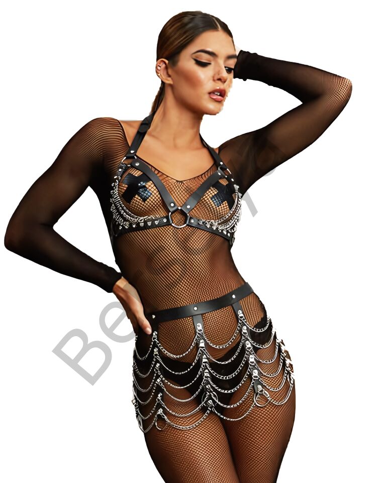 Zincir Detaylı Fantezi Harness Aksesuar