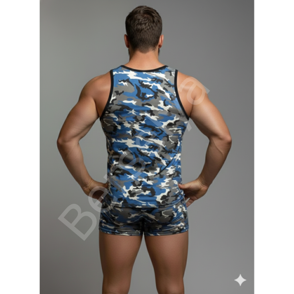 Erkek Kamuflaj Tank Top Boxer İç Çamaşır Takımı