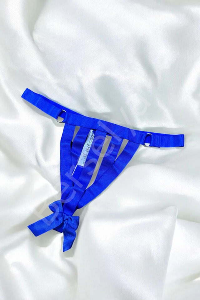 Fiyonk Detaylı Balenli Mavi Fantazi Sütyen Takımı Brf1354