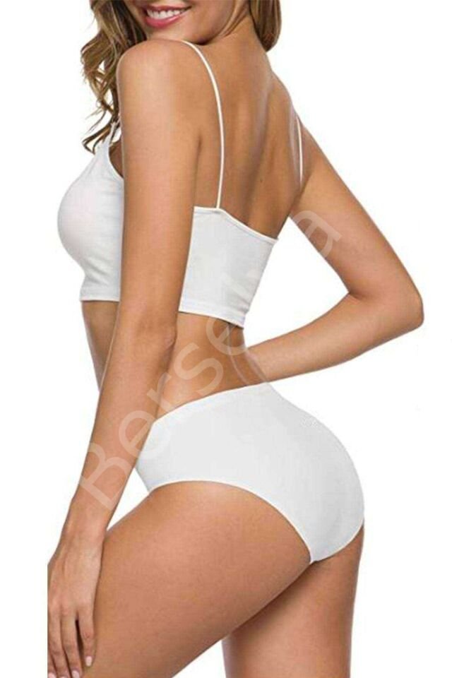 2 Adet Kadın Dikişsiz Lazer Kesim Esnek İz Yapmayan Külot Beyaz