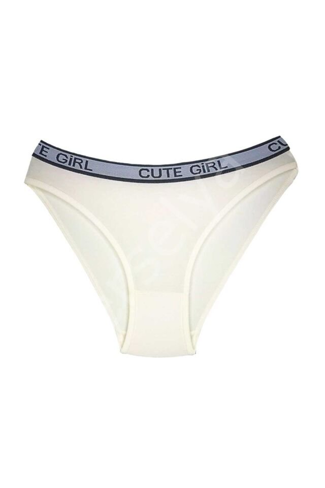 10 Adet Beli Yazılı Pamuklu Kalın Lastik Kadın Slip Külot S-M