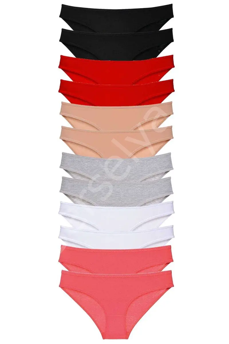 12 Adet Süper Eko Set Likralı Kadın Slip Külot Set 3