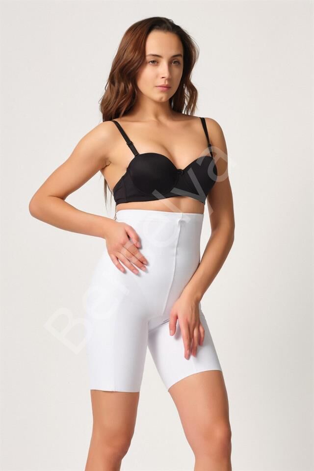 Beyaz Emay 2814 Double Yüksek Bel Boxer Lazer Korse