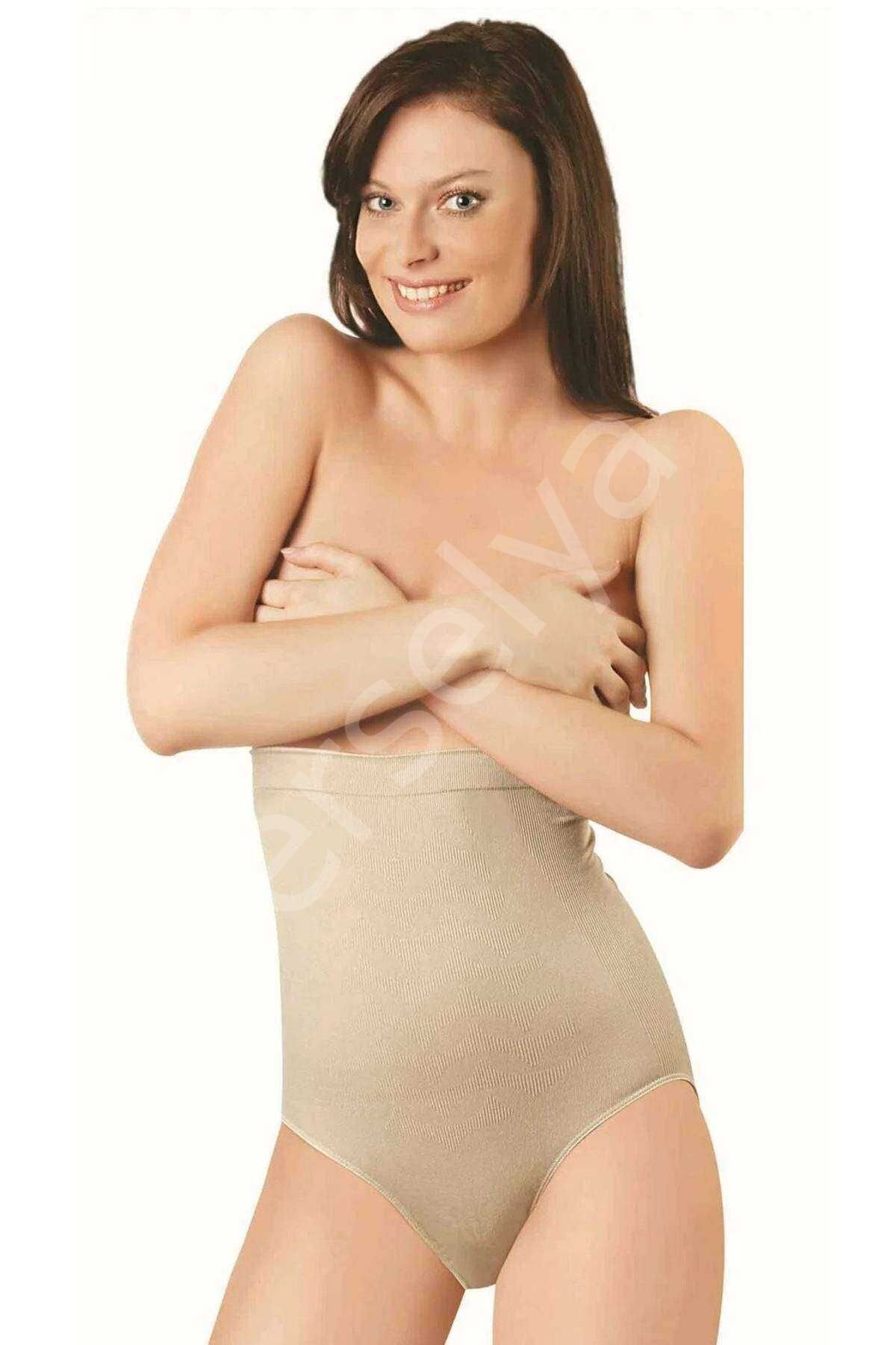 Elite Life Dikişsiz Şekillendirici Silikonlu Kadın Ten Slip Korse 890 M-L