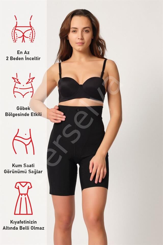 Siyah Emay 2814 Double Yüksek Bel Boxer Lazer Korse