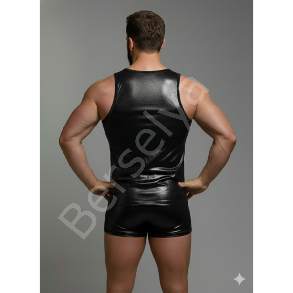 Erkek Lame Tank Top Boxer Takımı