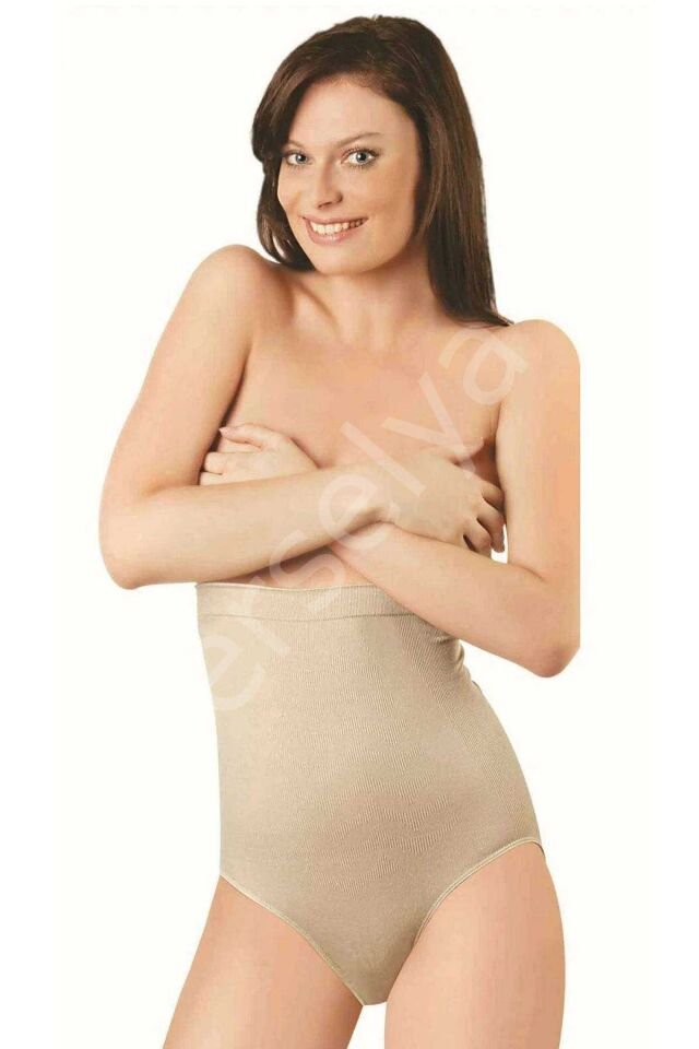 Elite Life Dikişsiz Şekillendirici Silikonlu Kadın Ten Slip Korse 890 L-XL