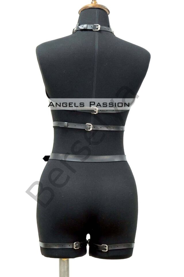 Fantazi İç Giyim Zincirli Erotik Harness Takım - Brf1081