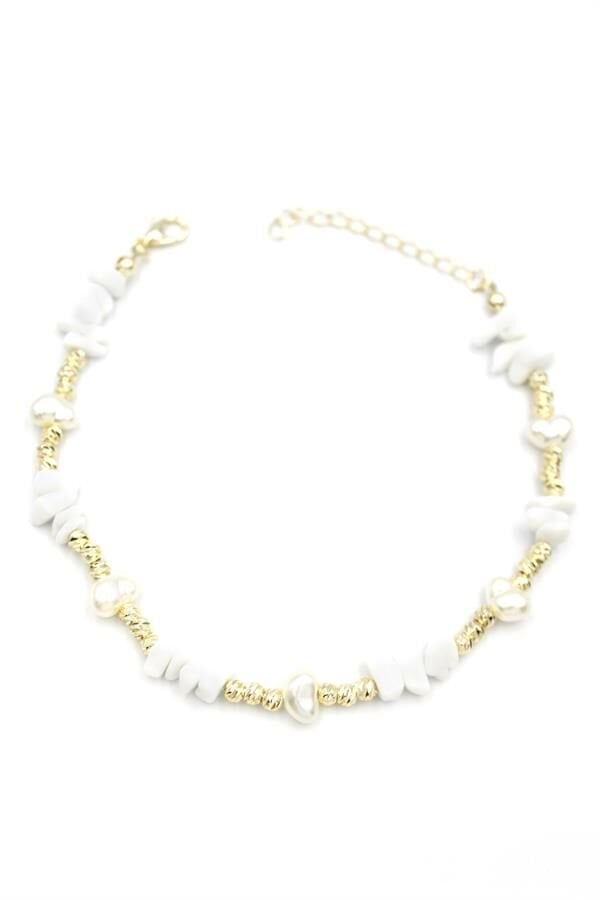 Dorika Taş Halhal - Beyaz