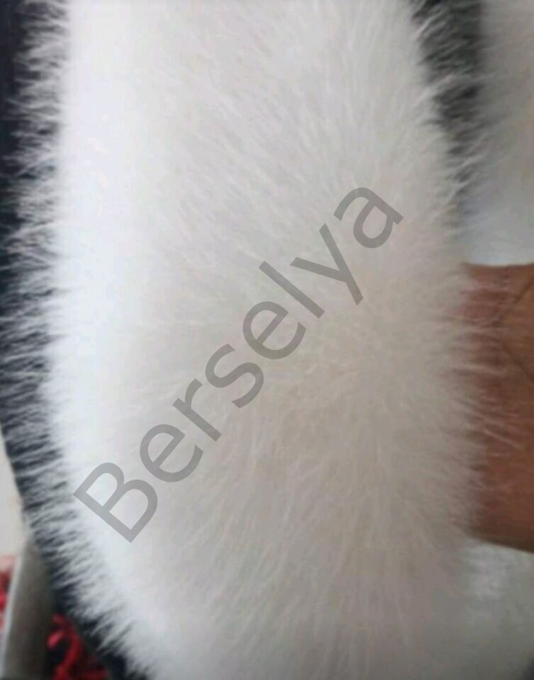 Kürk Orijinal Beyaz Seksi Omuzluk Şık Kürk