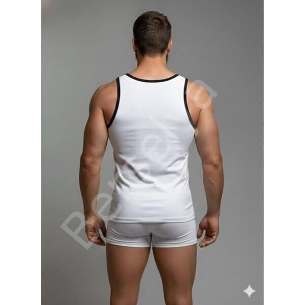 Erkek Beyaz Tank Top Boxer Takım