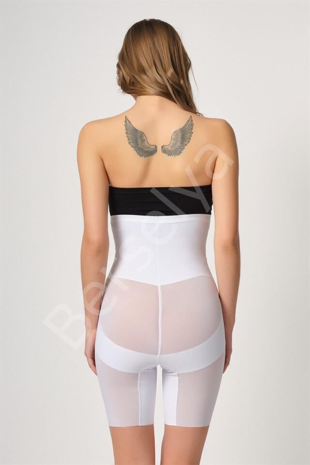 Beyaz Emay 2929 Double Tül Paçalı Lazer Korse