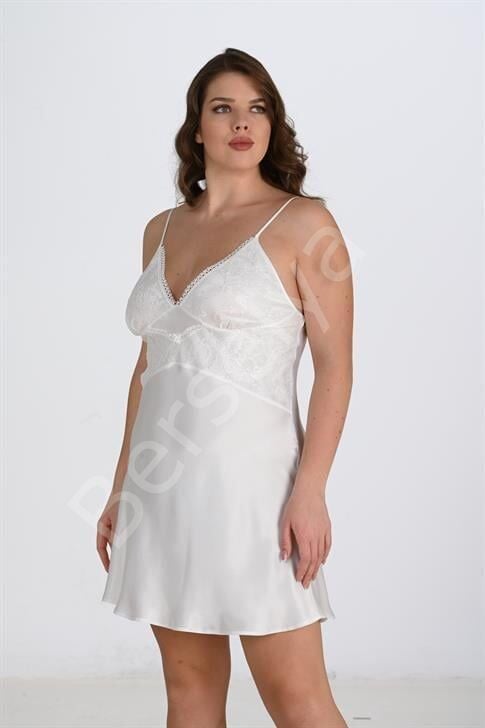 Büyük Beden 2li Ekru Sabahlık Takımı Bigsize