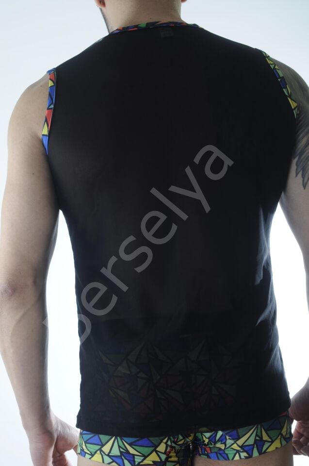 Erkek Transparan Renki Atlet Boxer Takımı