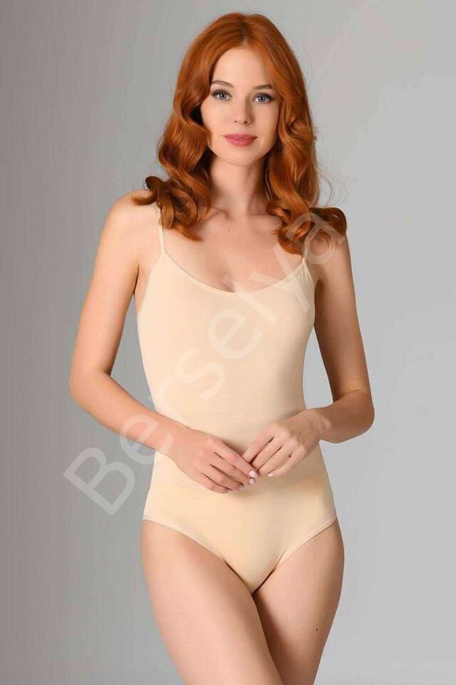3 Adet İp Askılı Kadın Çıtçıtlı Body Ten