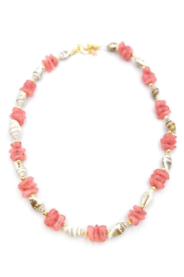 Deniz Kabuğu Kolye - Nar Çiçeği