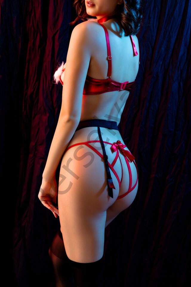 Göğüs Ucu Ponponlu Yılbaşı Kırmızı Fantazi Kostüm, Kadın Seksi Gecelik,jartiyer Takım,çorap Dahildir