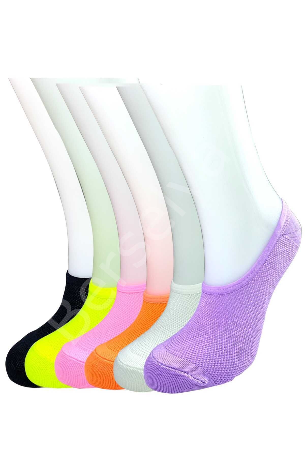6 Adet Canlı Renk Kadın Spor Babet Çorap
