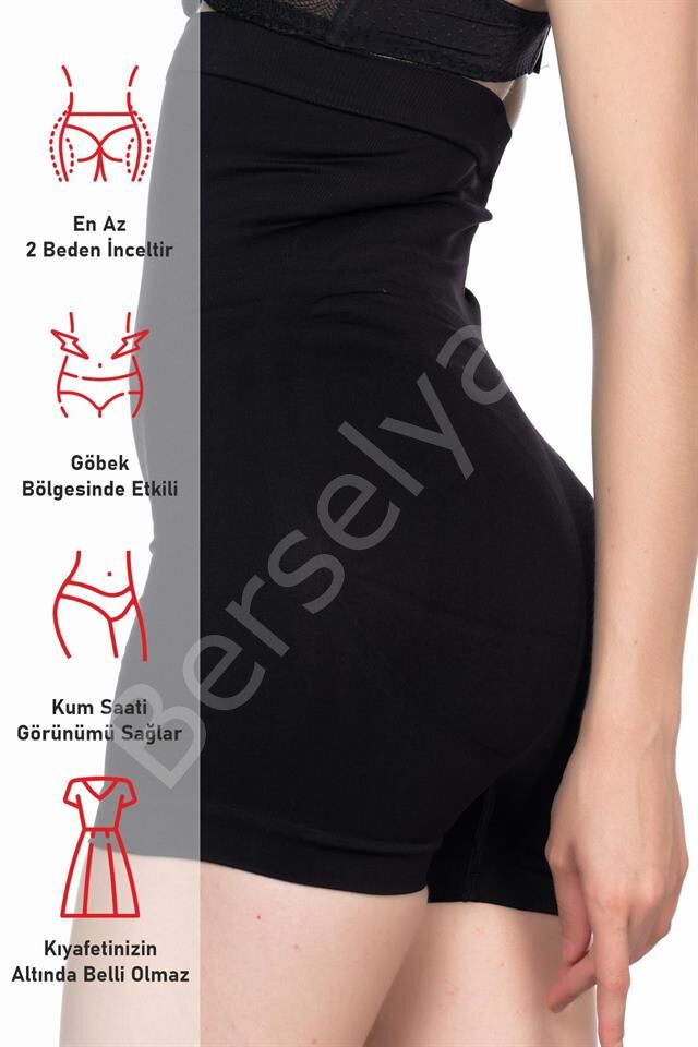 Siyah Emay 2047 Yüksek Bel Boxer Korse