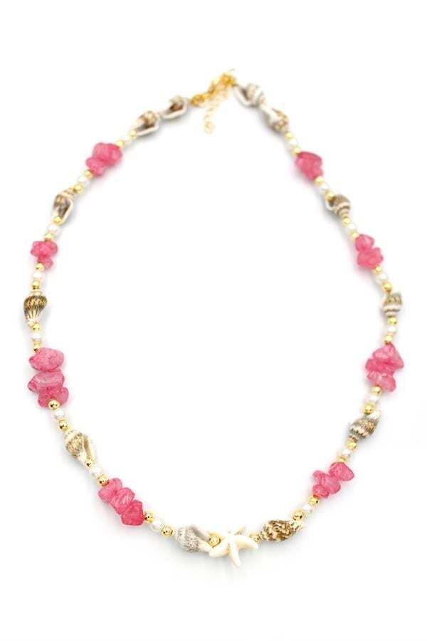 Deniz Kabuğu Kolye - Nar Çiçeği